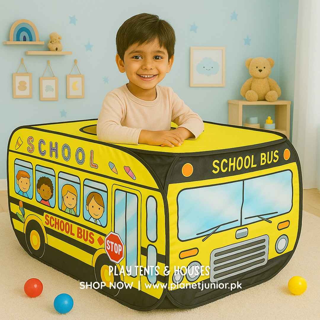 School Bus Tent House With 50 Balls – Planet Junior
