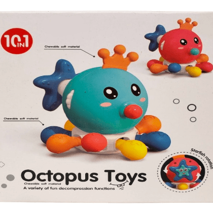 10 - in - 1 Octopus Baby Activity Toy – Spinning, Teething & Sensory Play - SLT - 6033 - Planet Junior