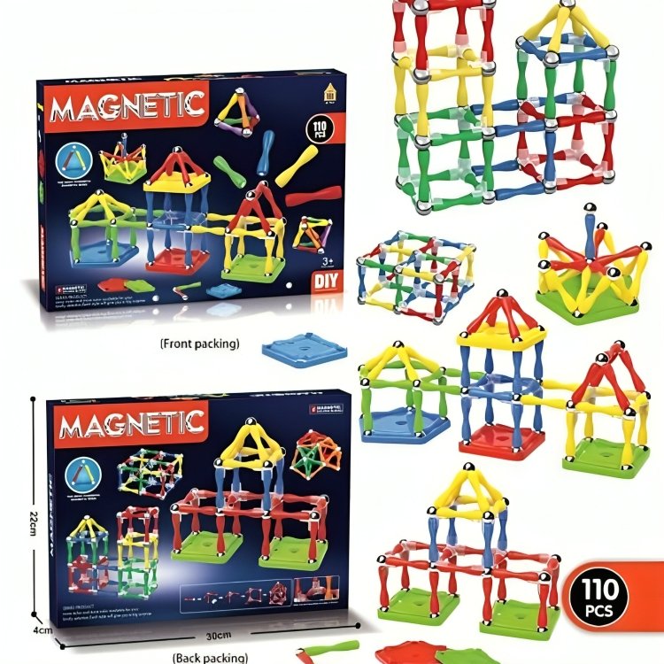 110 - Piece Magnetic Building Blocks Set - AKT2232 - Planet Junior