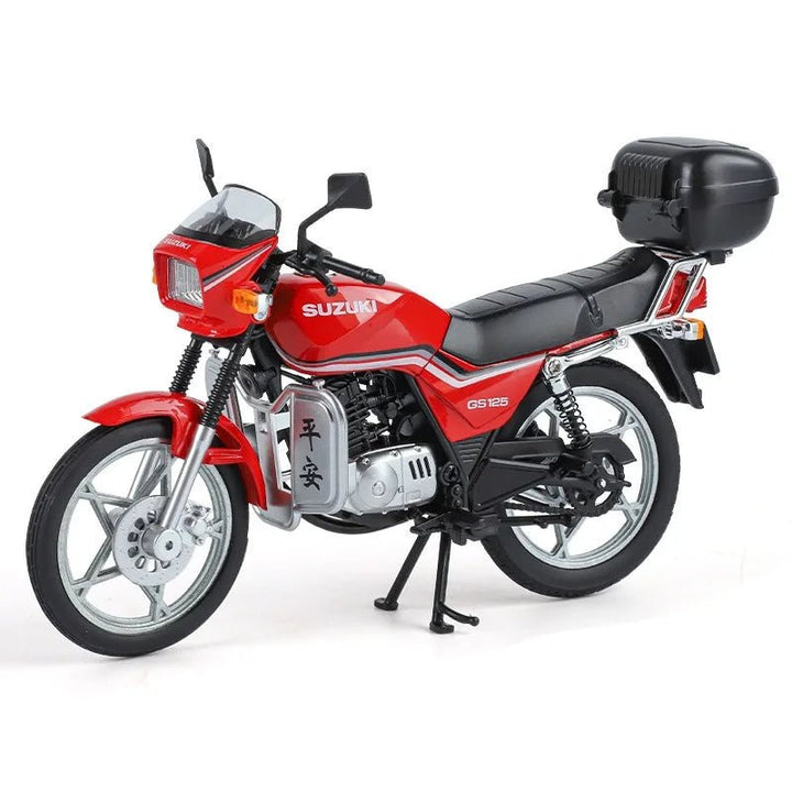 1:12 Alloy Suzuki Motorcycle Model – Collectible Diecast Bike with Front Wheel Suspension & Lights - AKT - 1901 - 490A - Planet Junior