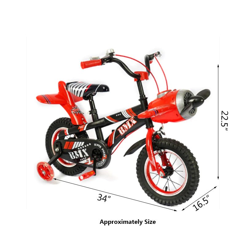 12" Aeroplane Theme Bicycle - BLL - B12 - 12SKY - RED - Planet Junior