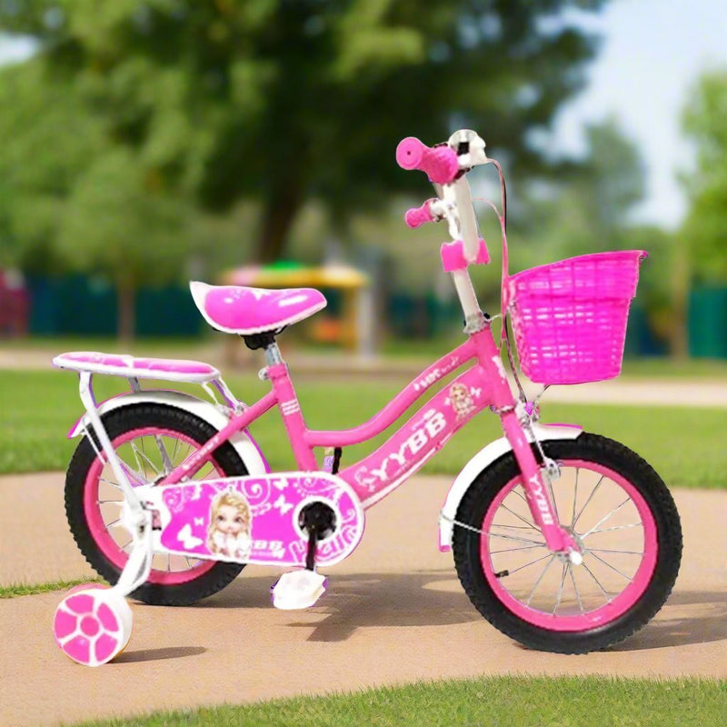 12" Barbie Theme Bicycle with Basket and Training Wheels - BLL - B12 - 586 - 15 - Planet Junior