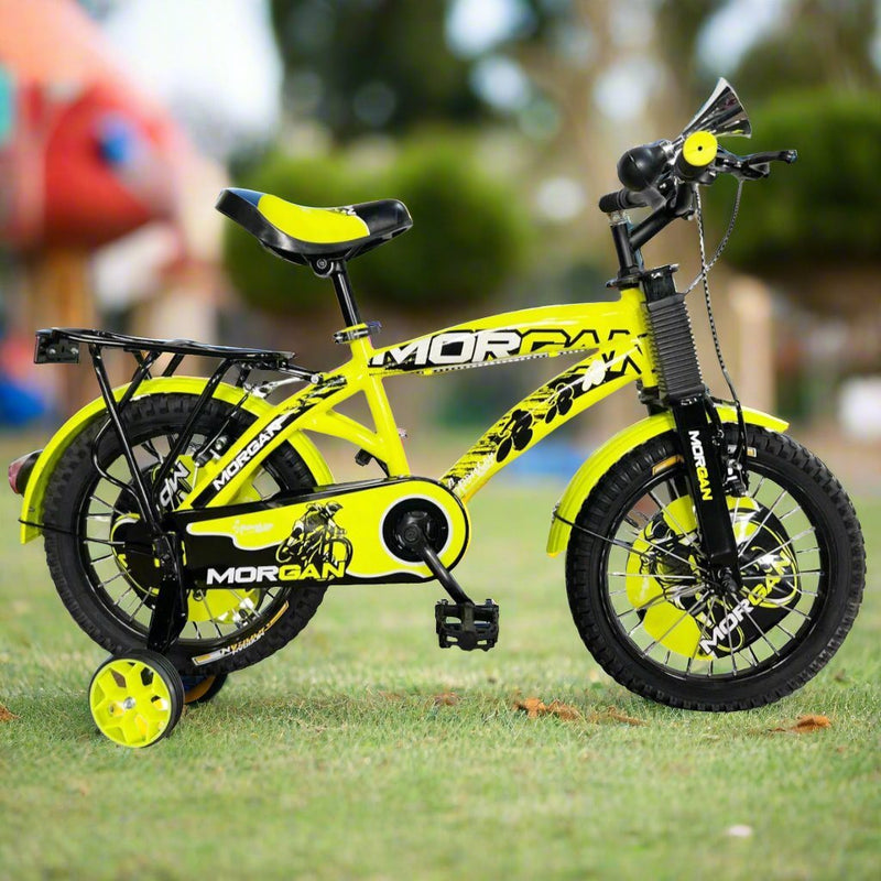 12" Morgan Bicycle with Training Wheels | Yellow - BLL - B12 - 270CK - Planet Junior