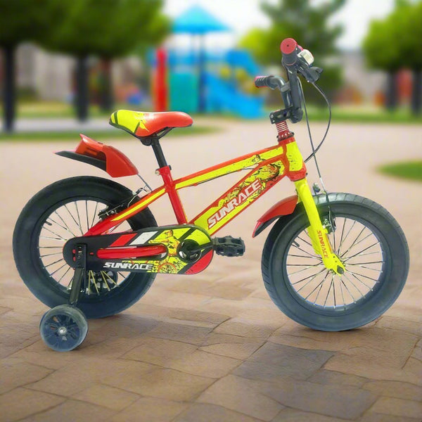 12" SunrAce Bicycle | Yellow/Red - BLL - B12 - 77CC - Planet Junior