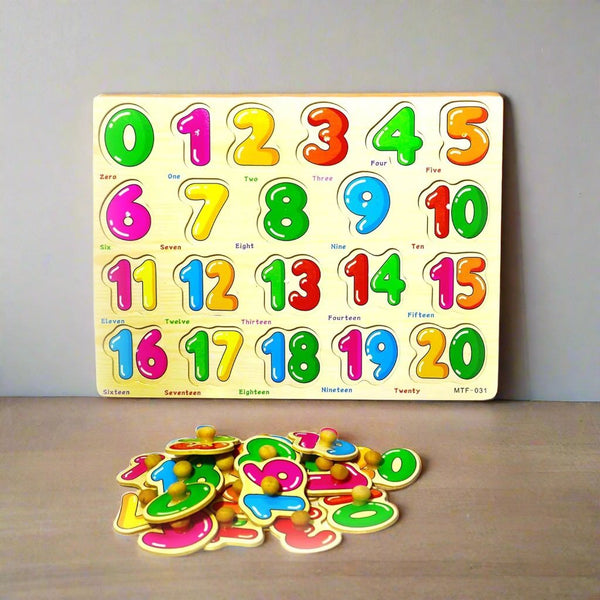 123 Numbers Wooden Peg Board - ASW11 - Planet Junior