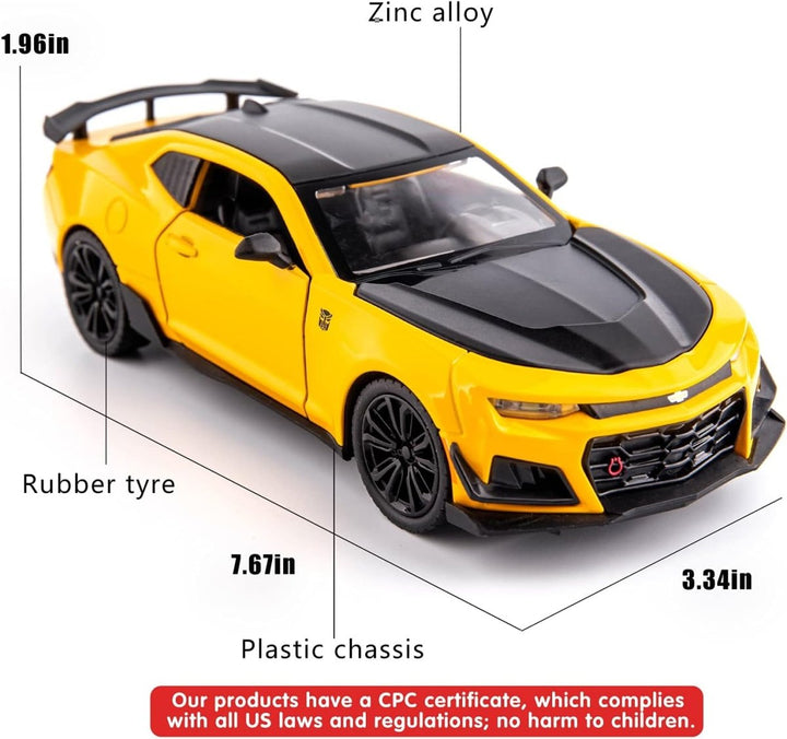 1:24 Chevrolet Camaro Diecast Car with Smoke Effect – Metal Body, Doors Open, Light & Sound - UT-CZ128B - Planet Junior