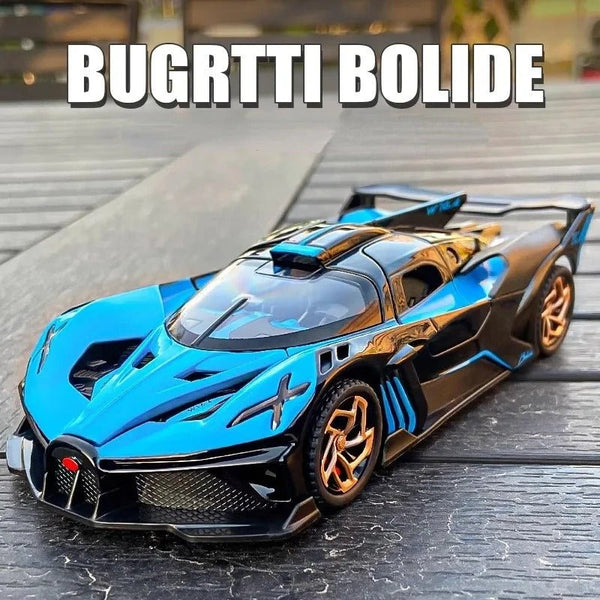1:24 Die - Cast Bugatti Bolide with Spray Effect Diecast Model Car – Light, Sound & Butterfly Doors 🏎️💙 - UT-A2437 - Planet Junior