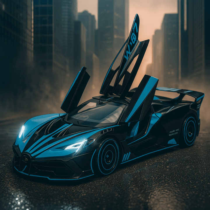 1:24 Die - Cast Bugatti Bolide with Spray Effect Diecast Model Car – Light, Sound & Butterfly Doors 🏎️💙 - UT-A2437 - Planet Junior
