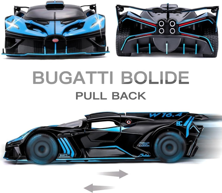 1:24 Die - Cast Bugatti Bolide with Spray Effect Diecast Model Car – Light, Sound & Butterfly Doors 🏎️💙 - UT-A2437 - Planet Junior