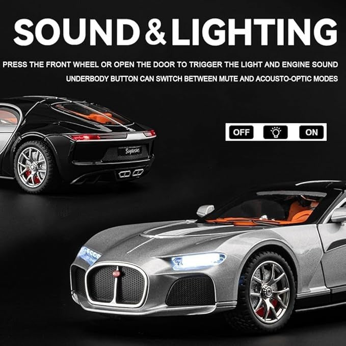 1:24 DieCast Bugatti Atlantic with Smoke Effect & Additional Briefcases - CZ154BD - Planet Junior