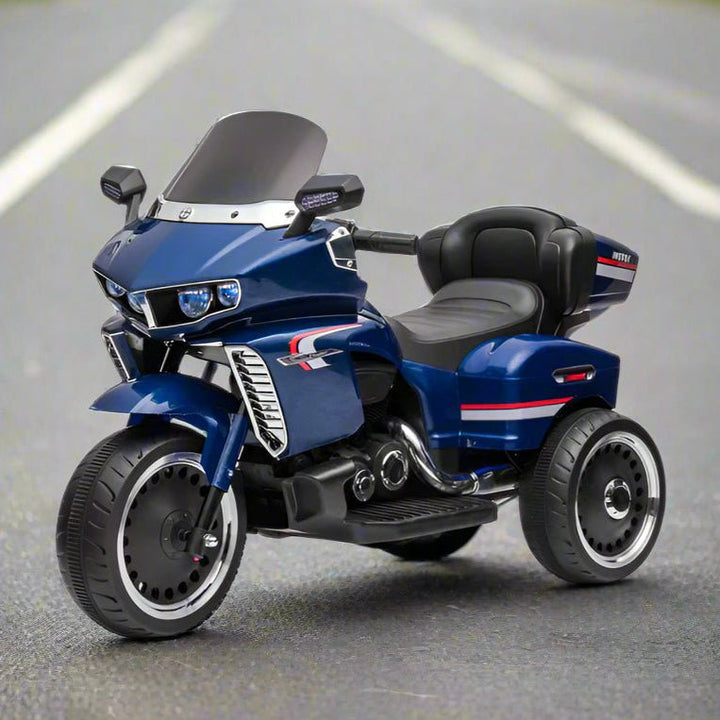 12V Electric Ride - On Bike for Kids – 2 Motors with Foot Accelerator - BLL - MB - 9199PB - BLUE - Planet Junior