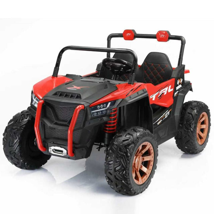 12V Electric Ride - On Jeep for Kids – 2 Seater with Sun Shade & 4 Motors - BLL - JEP - 809 - RED - Planet Junior