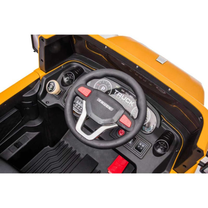 12V Ride - On Excavator Digger for Kids – 4 Motors, Leather Seat & Remote Control - BLL - JEP - 6199 - YLW - Planet Junior