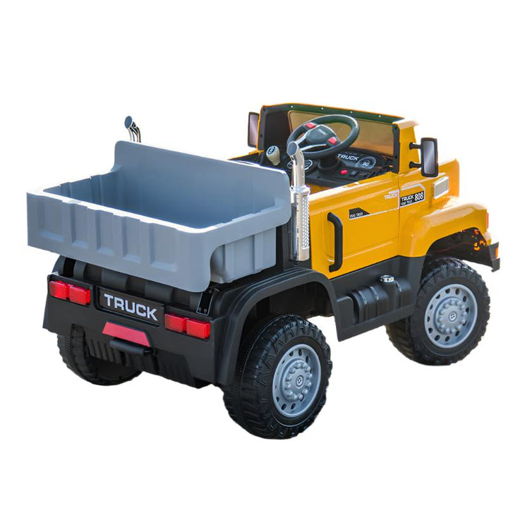 12V Ride - On Excavator Digger for Kids – 4 Motors, Leather Seat & Remote Control - BLL - JEP - 6199 - YLW - Planet Junior