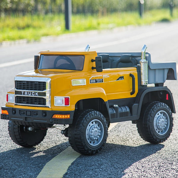 12V Ride - On Excavator Digger for Kids – 4 Motors, Leather Seat & Remote Control - BLL - JEP - 6199 - YLW - Planet Junior