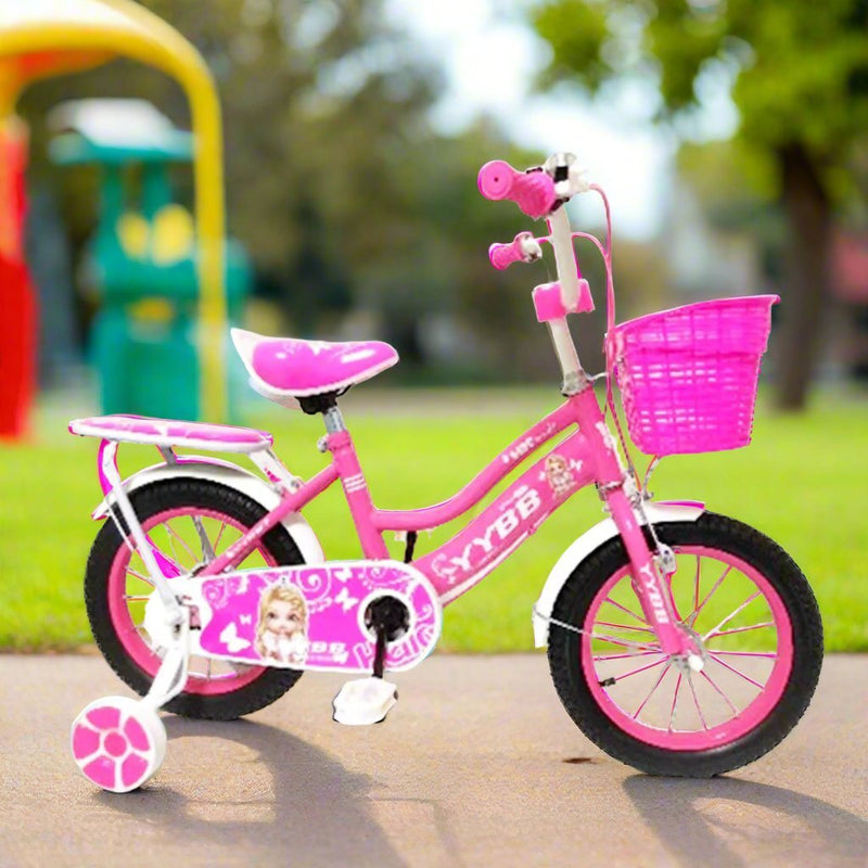 16" Barbie Theme Bicycle with Training Wheels and Basket - BLL - B16 - 586 - 16 - Planet Junior