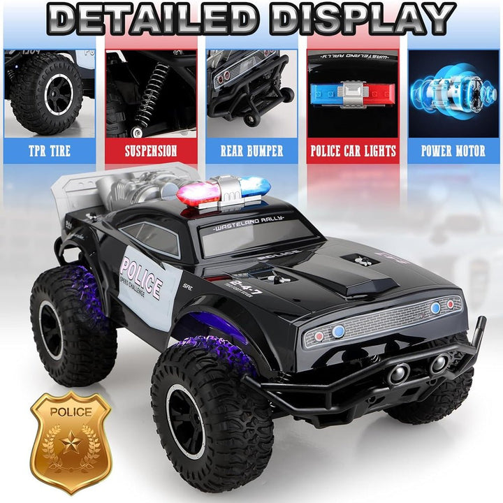 1:8 Large Remote Control Police Car with Lights & Sirens - AKT - 9020 - 7F - Planet Junior