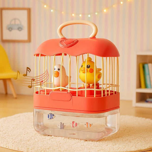 2 - in - 1 Birdcage & Fish Tank Playset – Lights, Music & Moving Fish - RT-9918 - Planet Junior