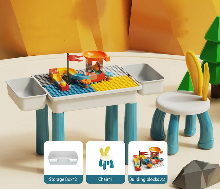 2 in 1 Building Blocks Table with Chair & Learning Station | 14 x 10 inch - BLL - ST - 811 - 7 - Planet Junior