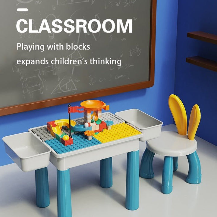 2 in 1 Building Blocks Table with Chair & Learning Station | 14 x 10 inch - BLL - ST - 811 - 7 - Planet Junior