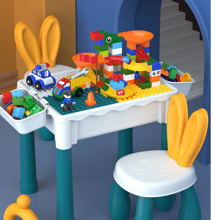 2 in 1 Building Blocks Table with Chair & Learning Station | 14 x 10 inch - BLL - ST - 811 - 7 - Planet Junior
