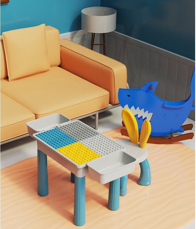 2 in 1 Building Blocks Table with Chair & Learning Station | 14 x 10 inch - BLL - ST - 811 - 7 - Planet Junior