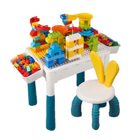 2 in 1 Building Blocks Table with Chair & Learning Station | 14 x 10 inch - BLL - ST - 811 - 7 - Planet Junior