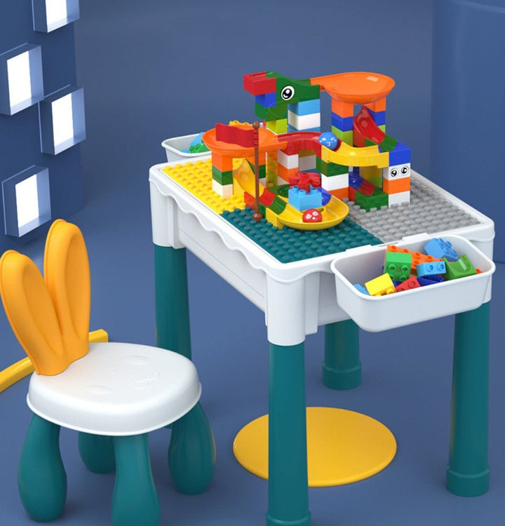 2 in 1 Building Blocks Table with Chair & Learning Station | 14 x 10 inch - BLL - ST - 811 - 7 - Planet Junior