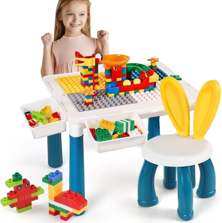 2 in 1 Building Blocks Table with Chair & Learning Station | 14 x 10 inch - BLL - ST - 811 - 7 - Planet Junior