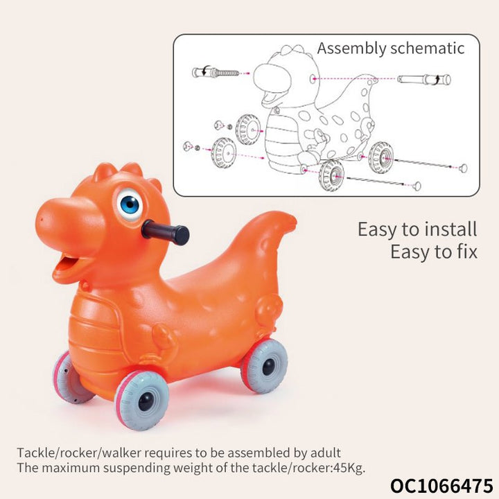 2 in 1 Cute Dino Ride - On Push Car & Rocker - BLL - PC - 888 - 70 - Planet Junior