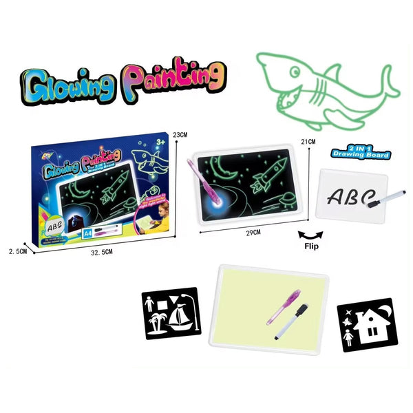 2 in 1 Glowing Painting Drawing Board - BLL - ET - 993YM - Planet Junior