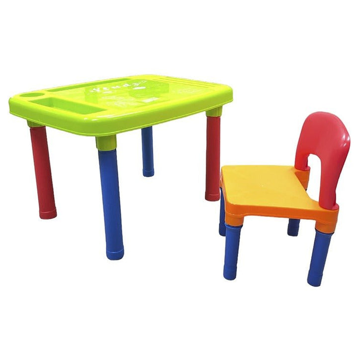2 In 1 Multiuse Kids Table With Chair For Study Time - BLL - TC - 977AR - Planet Junior