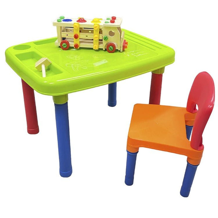 2 In 1 Multiuse Kids Table With Chair For Study Time - BLL - TC - 977AR - Planet Junior