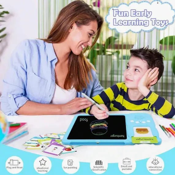 2 in 1 Talking Flash Cards with LCD Writing Board - AB5B - Planet Junior