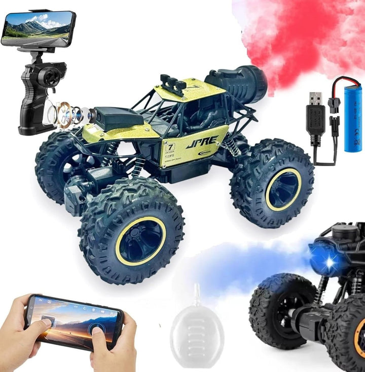 2.4 Ghz Spray Climbing RC Car with Live Camera – Shock Absorbing 4WD Rock Crawler - UT - MKCAM - Planet Junior