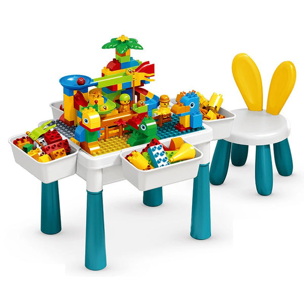 Lego table with storage triangle and 3 chairs hotsell