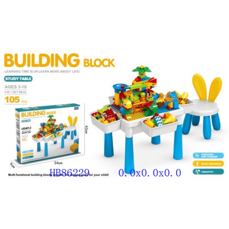 3 in 1 Building Block Table with Chair - BLL - ST - 401 - 2UG - Planet Junior