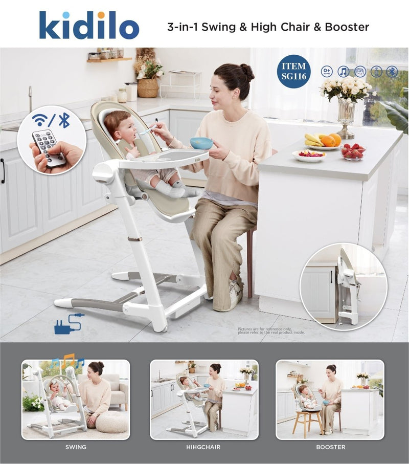 3 in 1 High Chair Booster with Swing - BLL - H - 116SG - Planet Junior