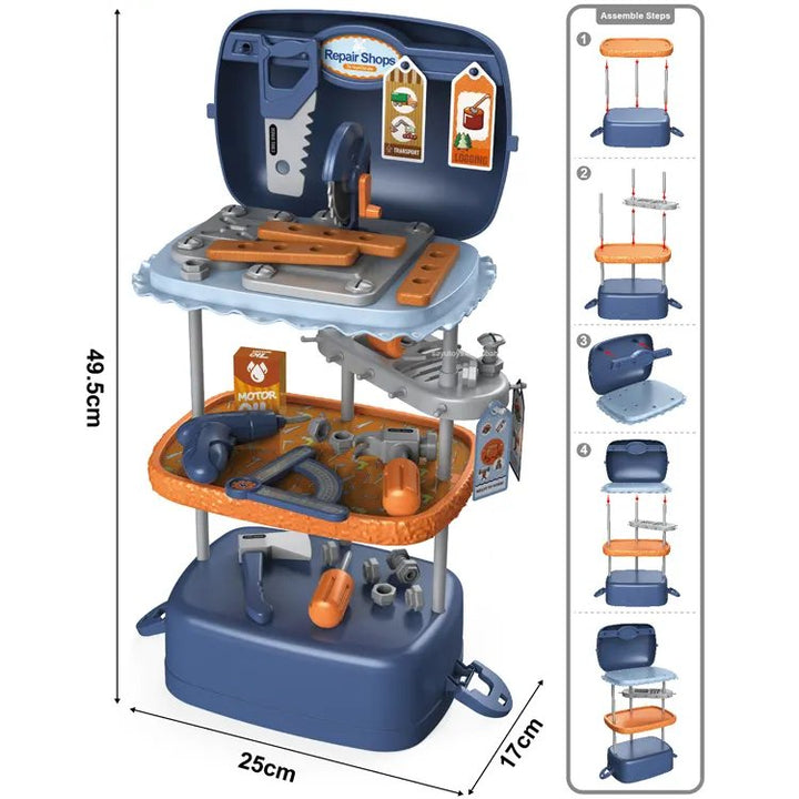 3 - in - 1 Portable Kids Tool Workshop - BLL - BI - 25747 - Planet Junior