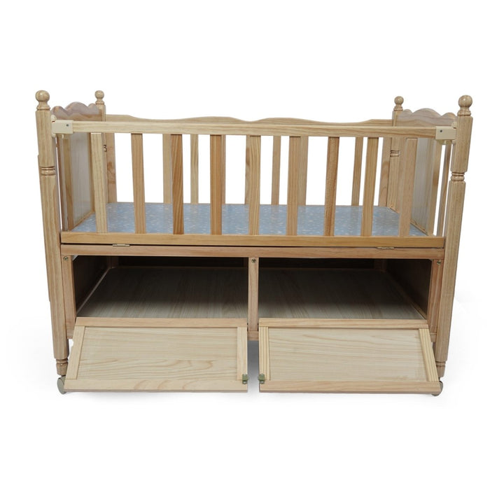 3 in 1 RestfulRoots Baby Cot with Swing and Drawer - BLL - BC - 530 - Planet Junior