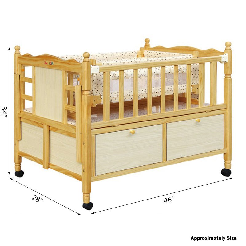 3 in 1 RestfulRoots Baby Cot with Swing and Drawer - BLL - BC - 530 - Planet Junior