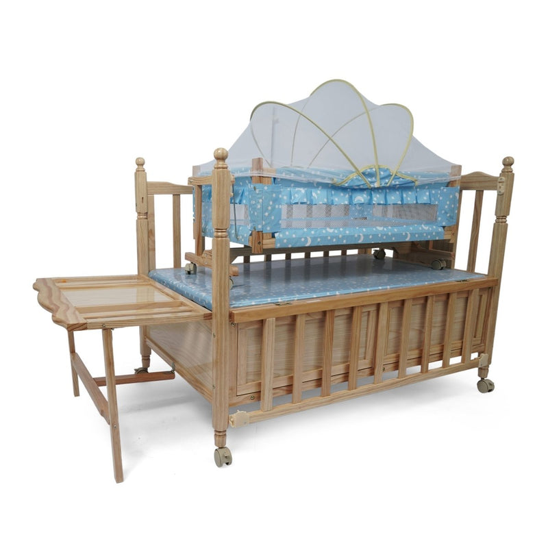 3 in 1 RestfulRoots Baby Cot with Swing and Drawer - BLL - BC - 530 - Planet Junior