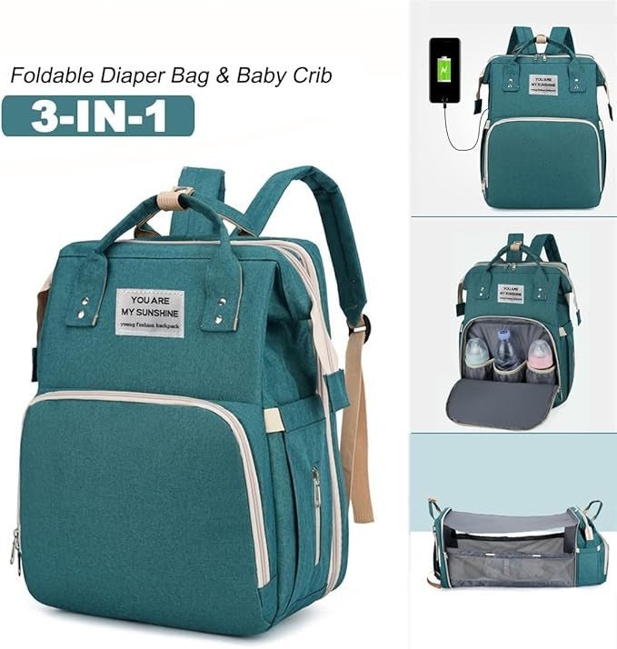 3 in 1 Smart Baby Diaper Bag Organiser & Portable Bed - BLL - BGG - 3025 - Planet Junior