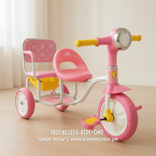3 - Wheel Dual Seat Tricycle For Girls - BLL - T - 5166 - Planet Junior