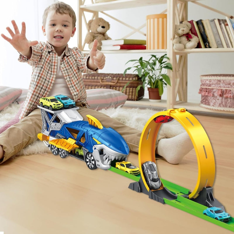 360 Rotating Shark Loop and Launcher Car Track Set - BLL - TR - 934A - P - Planet Junior