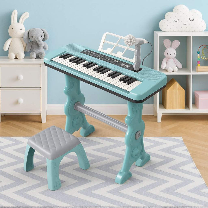 37 - Key Kids Electronic Keyboard Set – With Mic, Stool & Music Stand - RT-328-69 - Planet Junior