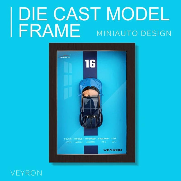 3D DieCast Metal Car Frame – Interactive Wall Art Model - ZT - 8025BL - Planet Junior