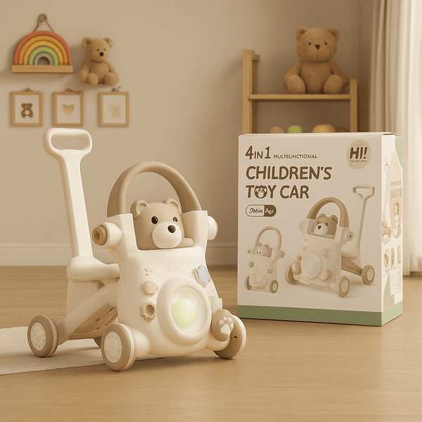 🧸 4 - in - 1 Grow - With - Me Teddy Walker – Ride, Push, Walk & Explore! - BZ - 007 - Planet Junior