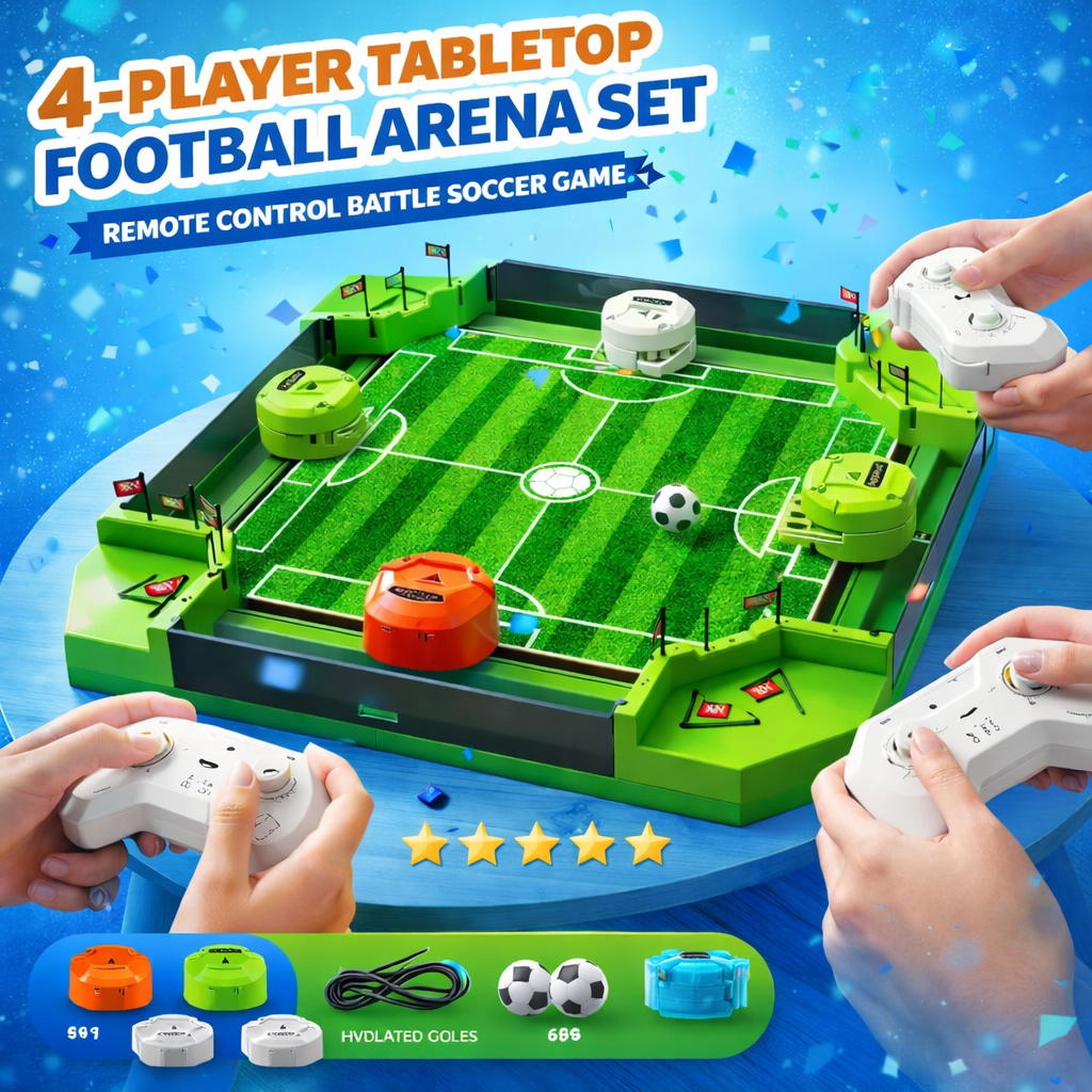 4-Player Tabletop Football Arena Set – Remote Enabled Battle Soccer ...
