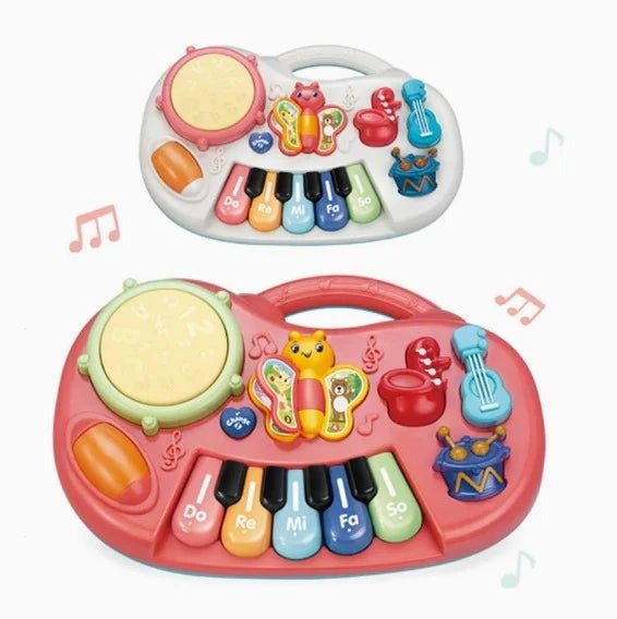 5 in 1 Light - Up Piano with Music & Drums - CY - 7072B - Planet Junior